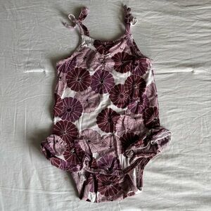 Kate Quinn Purple Daisy Ruffle Leg Sunsuit • Size 18-24m